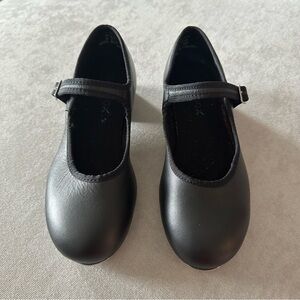 Capezio Size 5.5 Classic Black Leather Tap Shoes Tele Tone